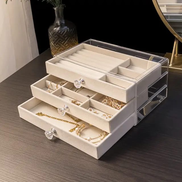 Three-Layer Jewelry Organizer Box