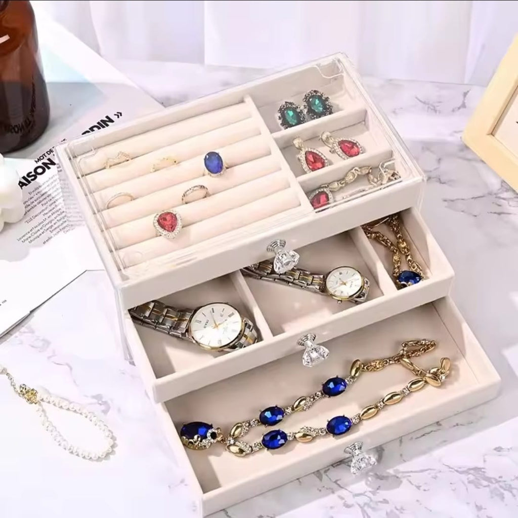 Three-Layer Jewelry Organizer Box