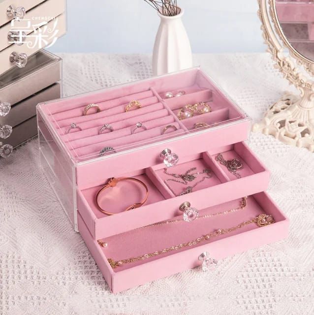 Three-Layer Jewelry Organizer Box