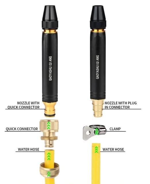 Premium Car Washing Water Gun Set – High Pressure Nozzle with 3 Adjustable Heads